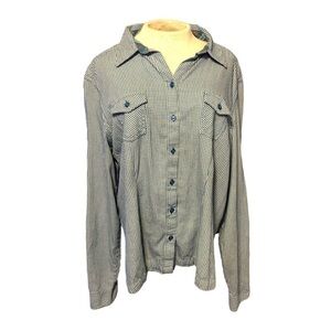 Magellan Sportswear 100% Cotton Blue Plaid Button Down Long Sleeve Shirt XL
